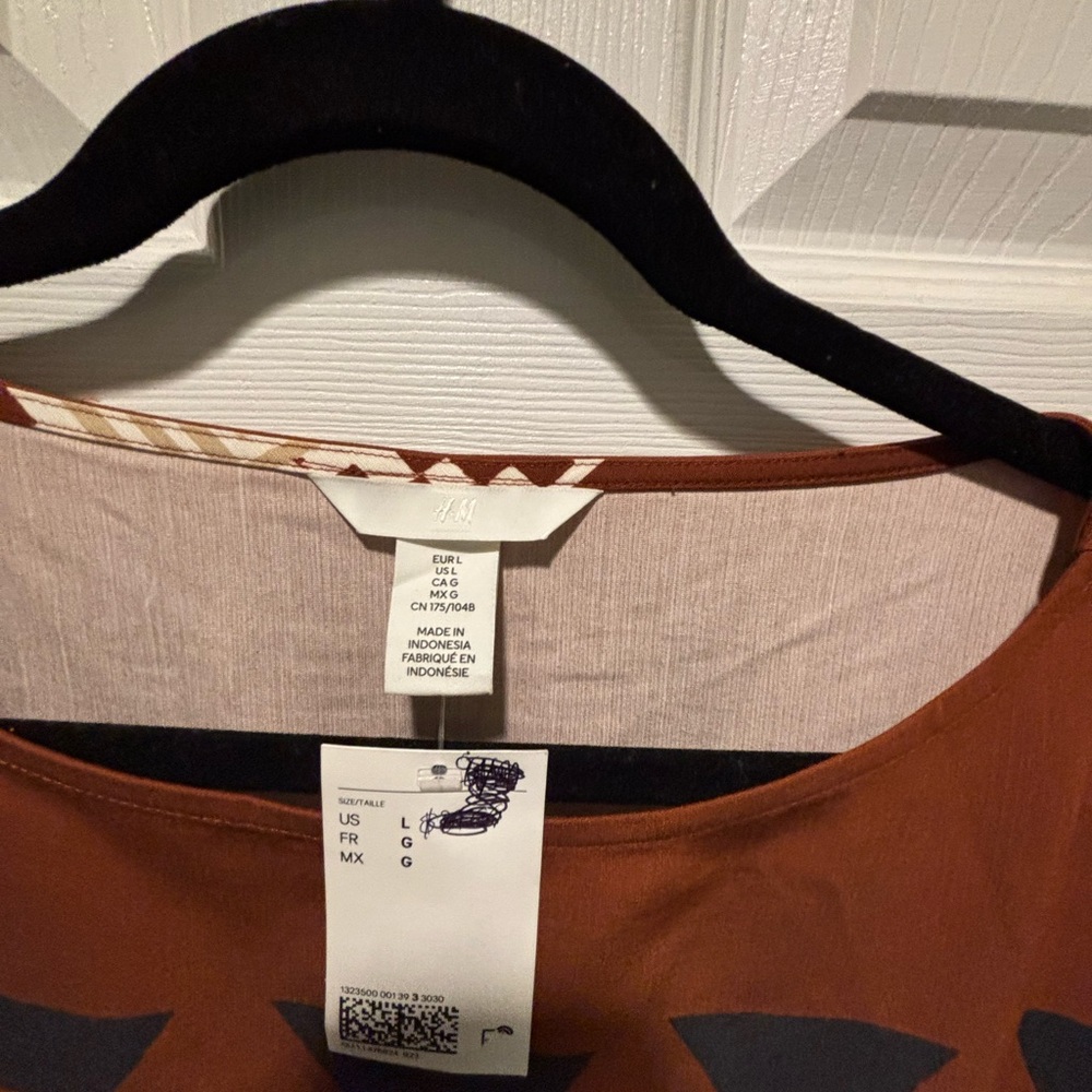 Viral H&M Limited Edition Printed Kaftan Dress (Rust red/Patterned) Sz Large - Picture 8 of 10